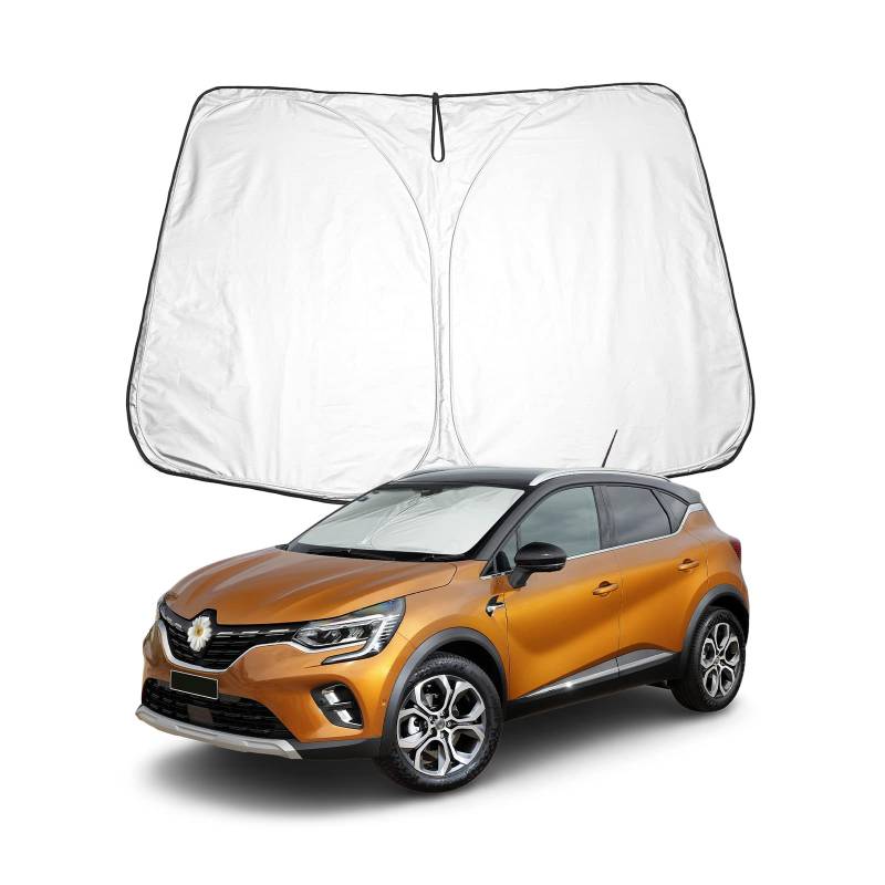 BIXUAN Sonnenschutz Kompatibel mit Renault Captur 1 2013-2018 Captur 2 Gen 2019-2024 Windschutzscheibe für das Auto Frontscheibenabdeckung Windschutz für Frontscheibe Blockiert UV Abdeckung Faltbar von BIXUAN