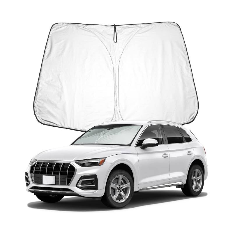 BIXUAN Q5 2024 Sonnenschutz kompatibel mit Audi Q5 80A 2017-2024 Q5 8R 2009-2017 Windschutzscheibe für S RS das Auto Frontscheibenabdeckung Windschutz für Frontscheibe Blockiert UV Abdeckung Faltbar von BIXUAN