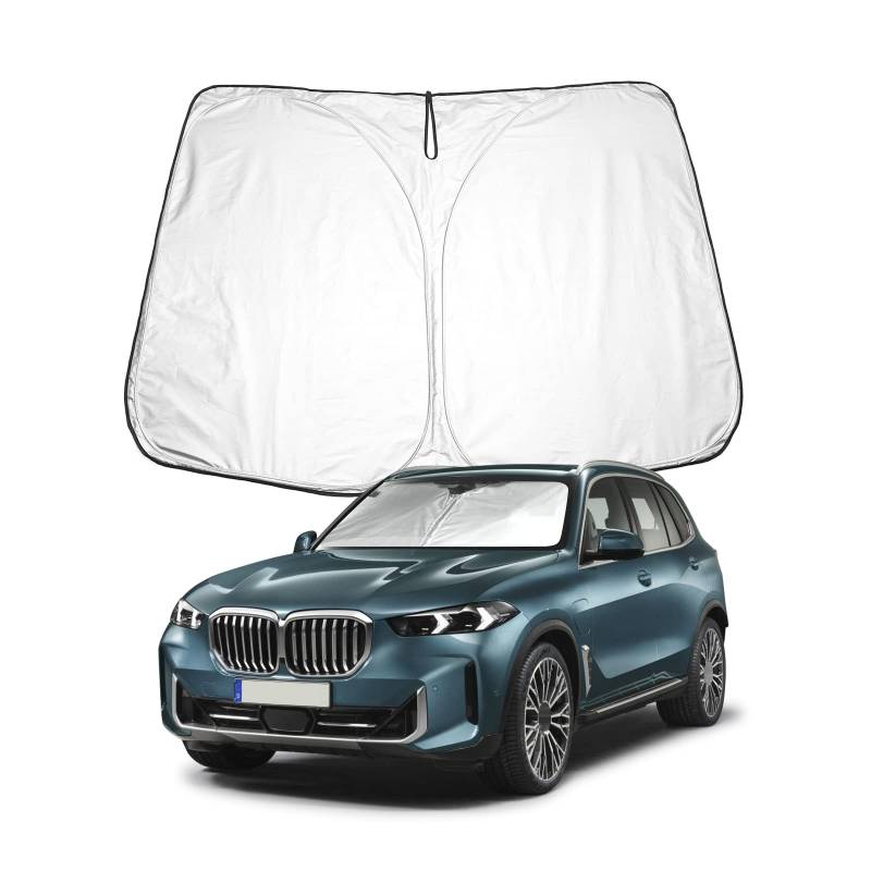 BIXUAN Sonnenschutz kompatibel mit BMW X5 G05 2019-2024 2025 X7 G07 Windschutzscheibe F15 F16 2014-2019 das Auto Frontscheibenabdeckung Windschutz X6 G06 2015-2019 Frontscheibe Blockiert UV Abdeckung von BIXUAN