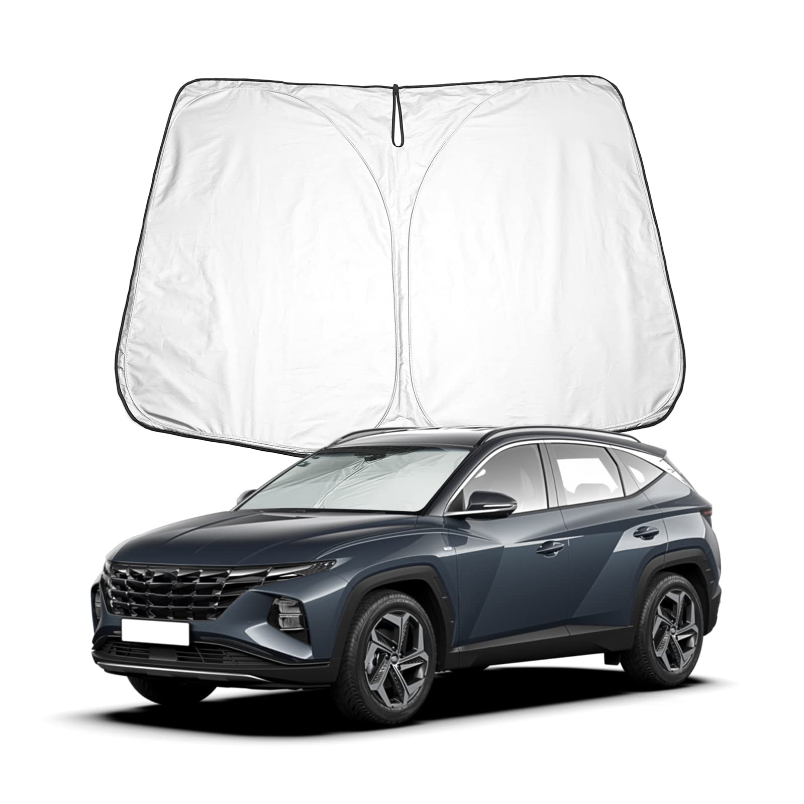 BIXUAN Sonnenschutz kompatibel mit Hyundai Tucson NX4 TL Kia Sportage NQ5 QL 2016-2023 Windschutzscheibe für Frontscheibenabdeckung Windschutz für NX4 Frontscheibe Blockiert UV Abdeckung Faltbar von BIXUAN