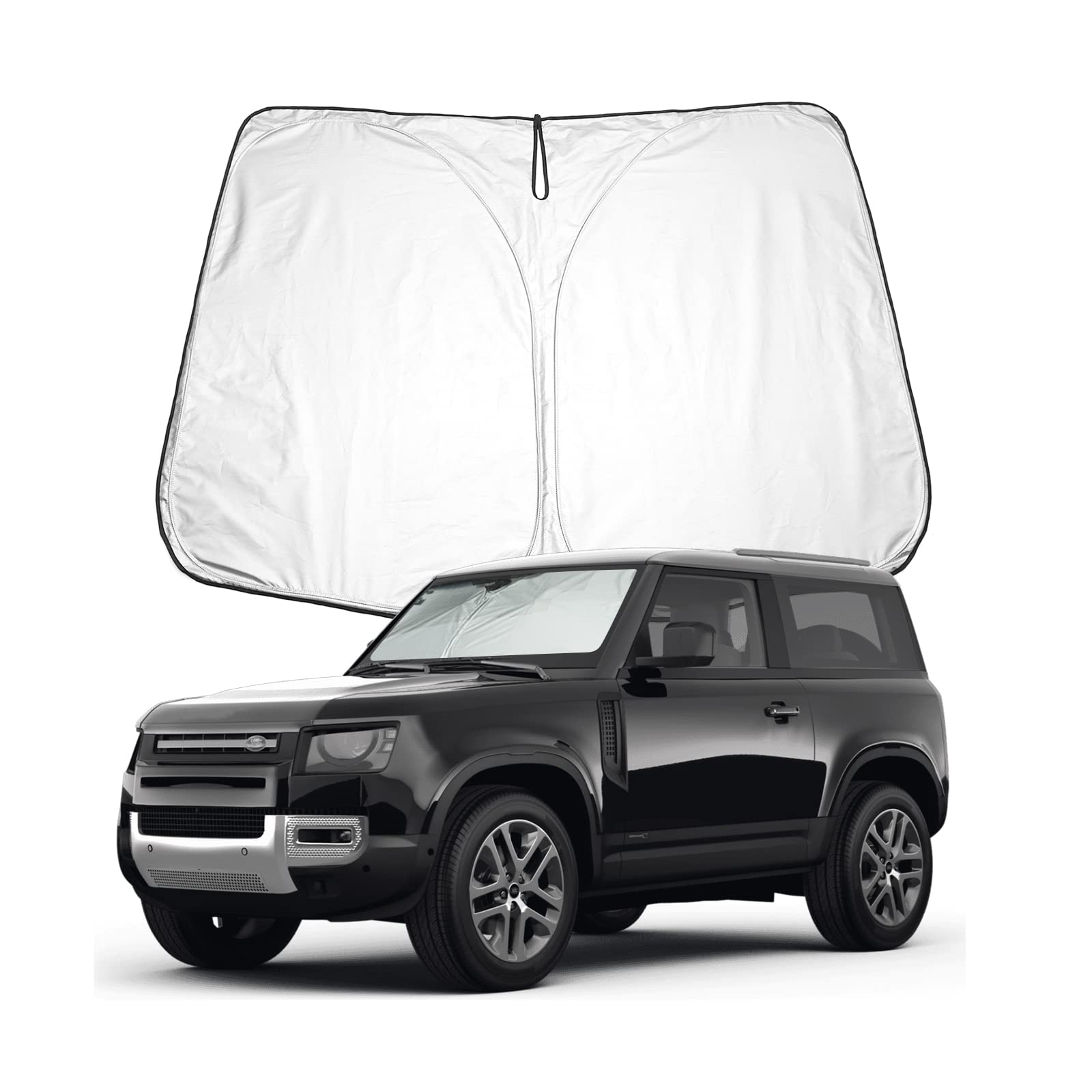 BIXUAN Sonnenschutz kompatibel mit Land Rover Defender (L663) 2020-2024 2025 Windschutzscheibe für das Auto Frontscheibenabdeckung Windschutz für Frontscheibe Blockiert UV Abdeckung Faltbar von BIXUAN