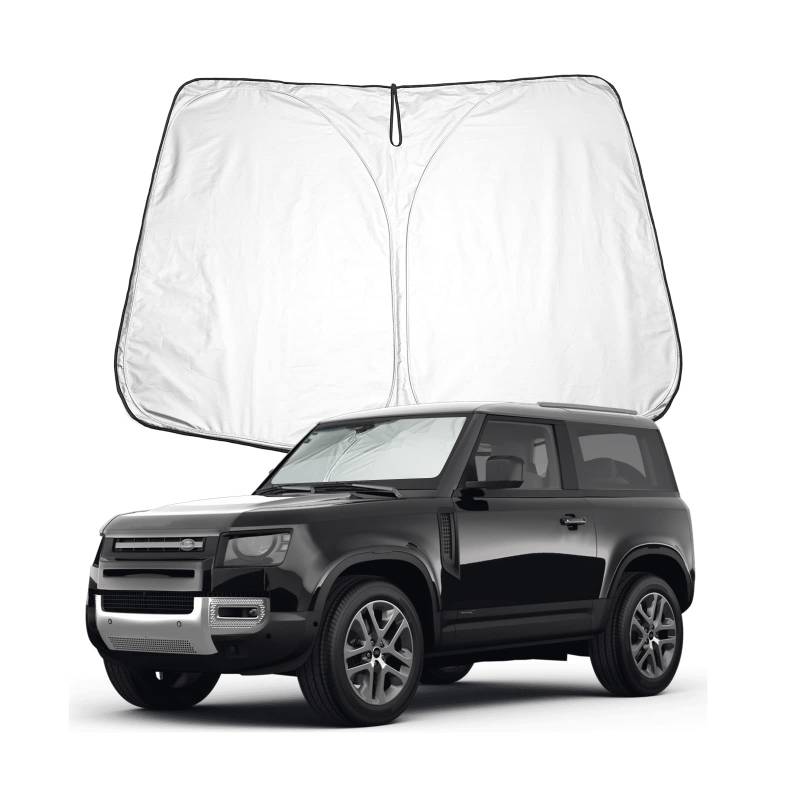 BIXUAN Sonnenschutz kompatibel mit Land Rover Defender (L663) 2020-2024 2025 Windschutzscheibe für das Auto Frontscheibenabdeckung Windschutz für Frontscheibe Blockiert UV Abdeckung Faltbar von BIXUAN