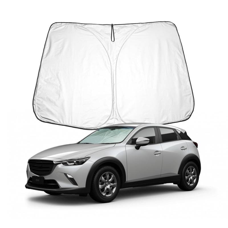 BIXUAN Sonnenschutz kompatibel mit Mazda CX-3 DK 2016-2023 Windschutzscheibe CX-3 das Auto Frontscheibenabdeckung Windschutz für CX-3 2023 Frontscheibe Blockiert UV Abdeckung Faltbar von BIXUAN