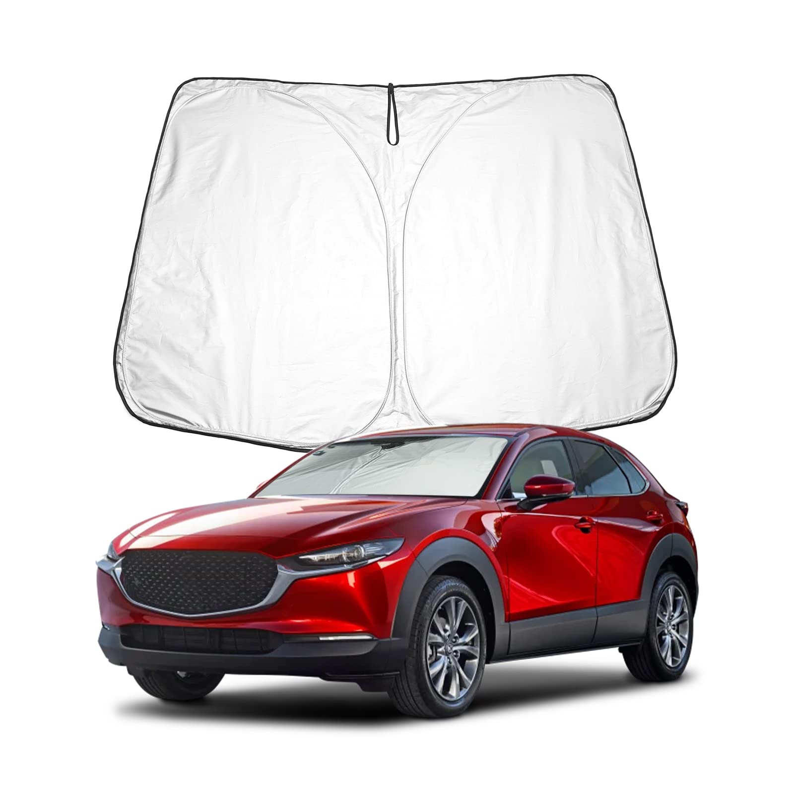 BIXUAN Sonnenschutz kompatibel mit Mazda CX-30 DM Serie 2019-2023 Windschutzscheibe für das Auto Frontscheibenabdeckung Windschutz für CX 30 Frontscheibe Blockiert UV Abdeckung Faltbar von BIXUAN
