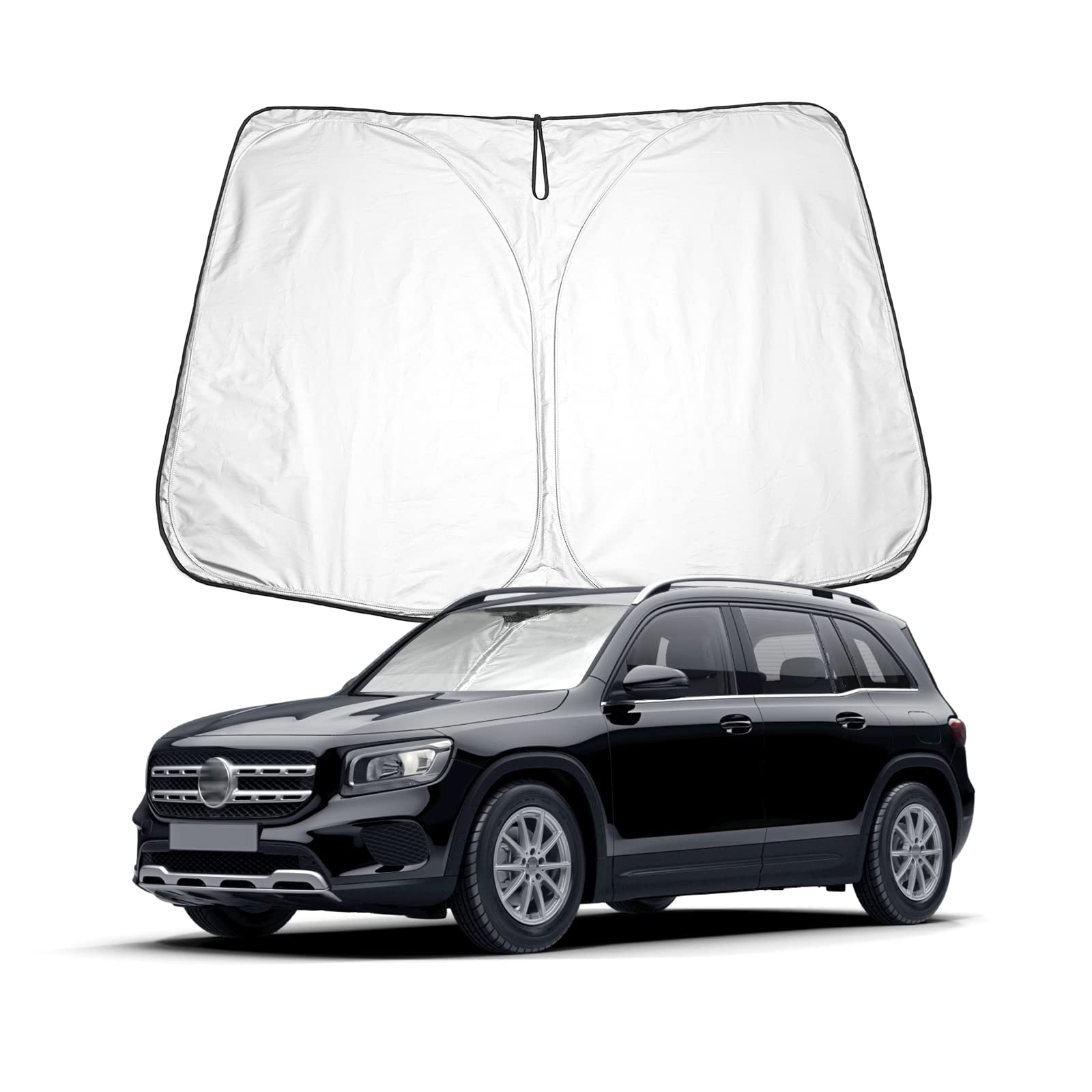 BIXUAN Sonnenschutz kompatibel mit Mercedes Benz GLB X247 2020 2021 2022 2023 2024 2025 Windschutzscheibe für das Auto Frontscheibenabdeckung Windschutz für Frontscheibe Blockiert UV Abdeckung Faltbar von BIXUAN