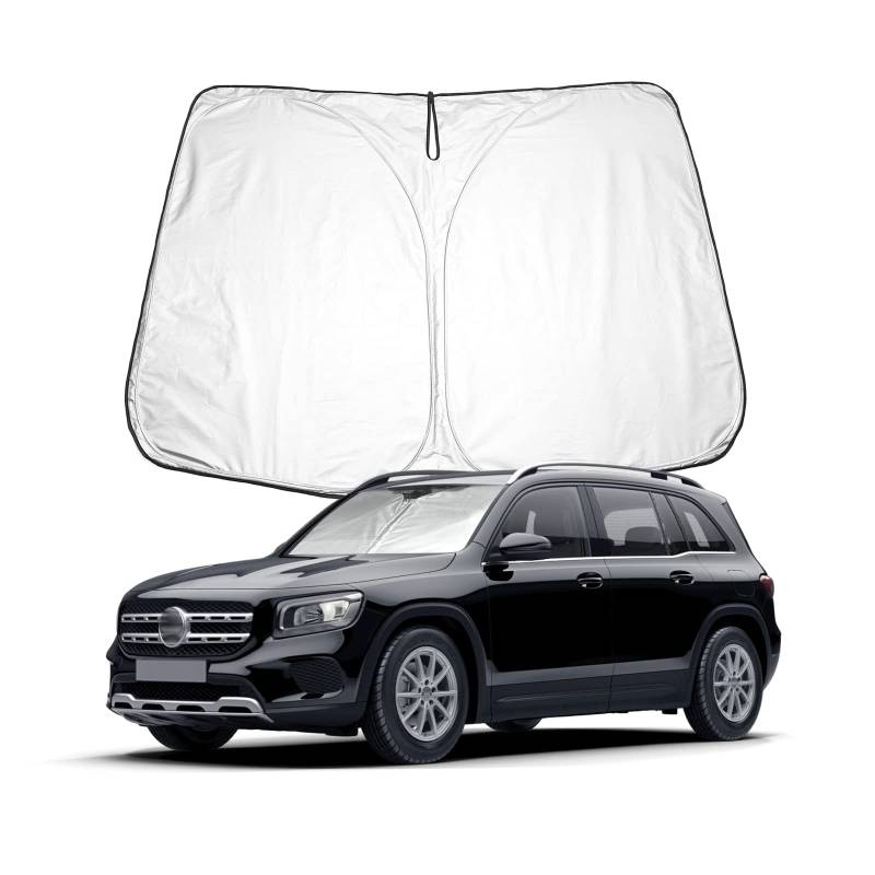 BIXUAN Sonnenschutz kompatibel mit Mercedes Benz GLB X247 2020 2021 2022 2023 2024 2025 Windschutzscheibe für das Auto Frontscheibenabdeckung Windschutz für Frontscheibe Blockiert UV Abdeckung Faltbar von BIXUAN