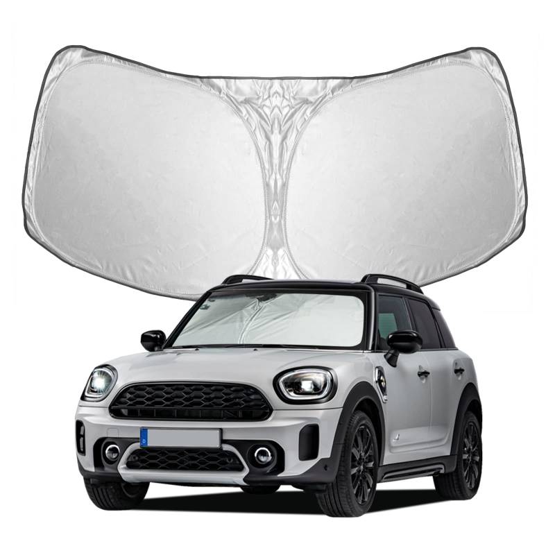 BIXUAN Sonnenschutz kompatibel mit Mini Cooper Countryman F60 SUV 2017-2022 Windschutzscheibe für das Auto Frontscheibenabdeckung Windschutz für Frontscheibe blockiert UV Abdeckung, Schwarz von BIXUAN