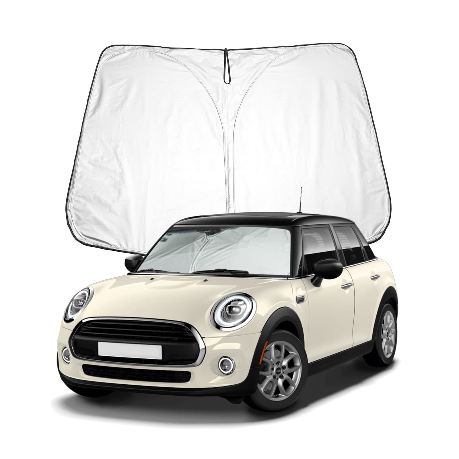 BIXUAN Sonnenschutz kompatibel mit Mini Cooper F55 F56 F57 Mini Electric Hardtop 2015-2023 Windschutzscheibe für Frontscheibenabdeckung Windschutz für Frontscheibe Blockiert UV Abdeckung Faltbar von BIXUAN