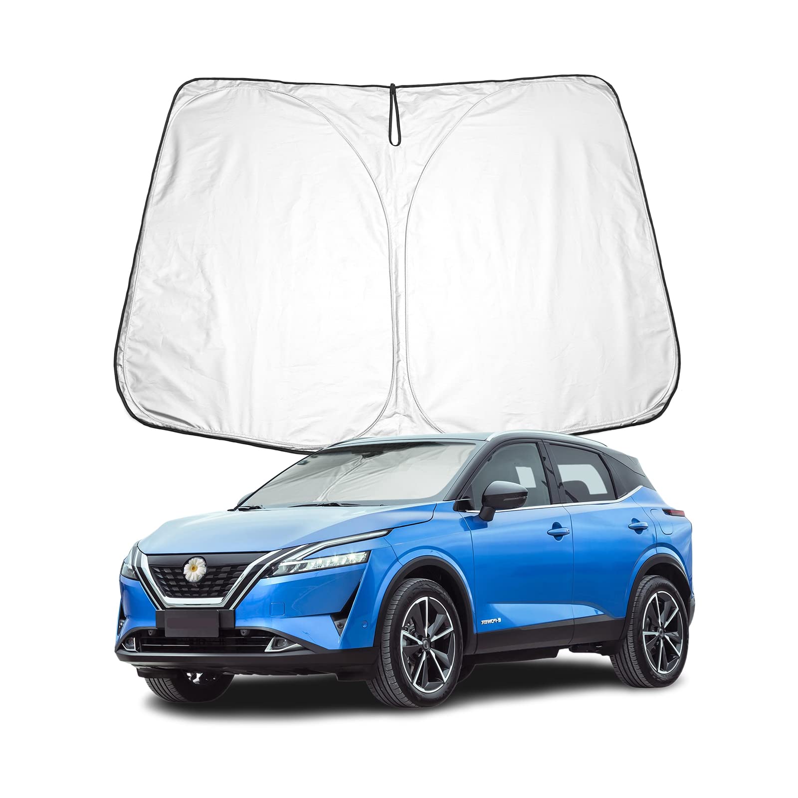 BIXUAN Qashqai J12 e-Power 2024 Sonnenschutz kompatibel mit Nissan Qashqai J12 2021-2025 Windschutzscheibe das Auto Frontscheibenabdeckung Windschutz Blockiert UV Abdeckung von BIXUAN