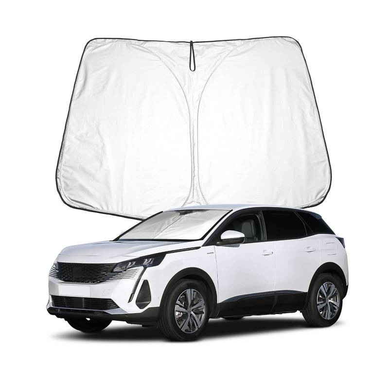 BIXUAN Sonnenschutz kompatibel mit Peugeot 3008 5008 2016-2023 2024 Windschutzscheibe für das Auto Frontscheibenabdeckung Windschutz für Peugeot 3008 2024 Frontscheibe Blockiert UV Abdeckung Faltbar von BIXUAN