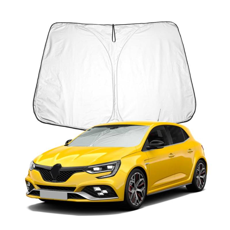 BIXUAN Sonnenschutz kompatibel mit Renault Megane 4 IV RS GT 2016-2024 2025 Windschutzscheibe für Megane RS das Auto Frontscheibenabdeckung Windschutz für Frontscheibe Blockiert UV Abdeckung Faltbar von BIXUAN