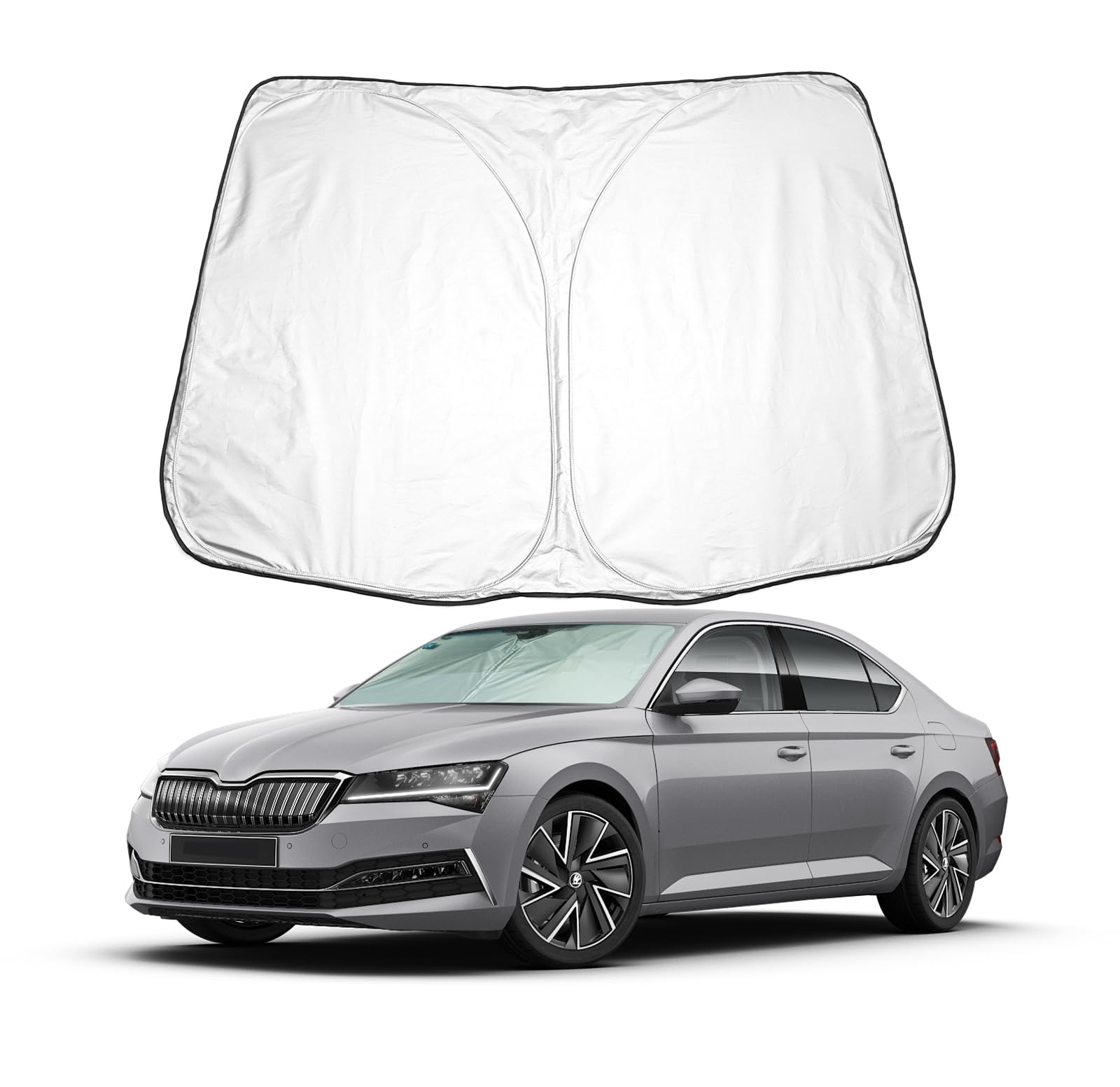 BIXUAN Superb 3 Sonnenschutz kompatibel mit Skoda Superb MK3 2015-2023 Windschutzscheibe für Superb3 das Auto Frontscheibenabdeckung Windschutz für Frontscheibe Blockiert UV Abdeckung Faltbar von BIXUAN