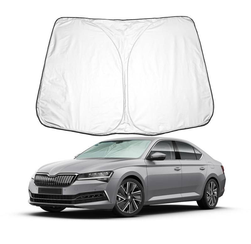 BIXUAN Superb 3 Sonnenschutz kompatibel mit Skoda Superb MK3 2015-2023 Windschutzscheibe für Superb3 das Auto Frontscheibenabdeckung Windschutz für Frontscheibe Blockiert UV Abdeckung Faltbar von BIXUAN