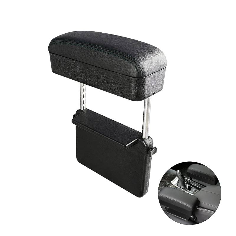 BIXUAN Universal Mittelarmlehne für Peugeot Volvo,Passend für alle ohne Handbremse Autozubehör Aufbewahrungsbox Organizer Armlehne Mittelkonsole Ellbogenstütze,Verstellbarer Teleskop-Armlehnenkasten von BIXUAN