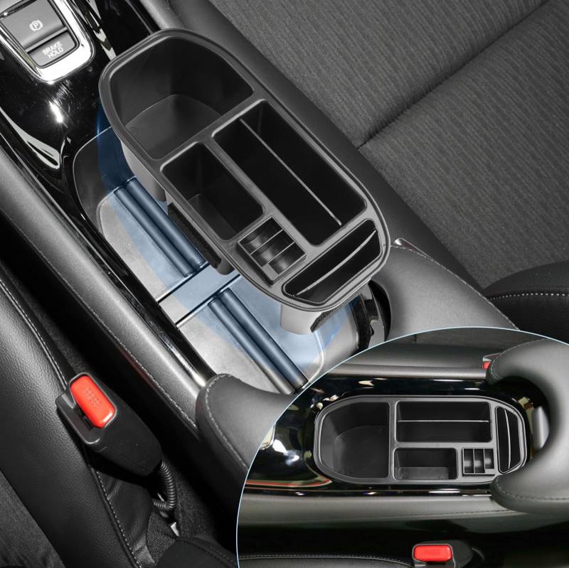 BIXUAN kompatibel mit Honda HR-V 2016-2020 Mittelkonsole Aufbewahrungsbox Ablagefach zubehör,Armlehne Organizer Tray Mittelarmlehne Handschuhfach von BIXUAN