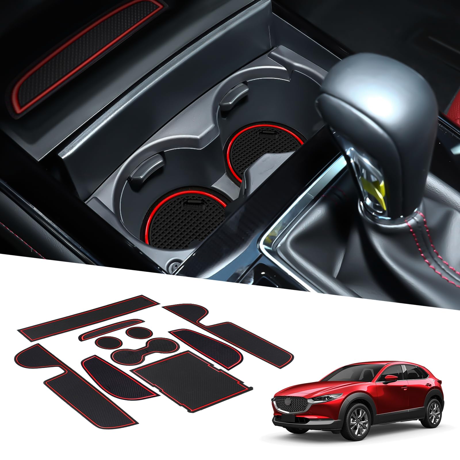 BIXUAN CX30 2024 kompatibel mit Mazda CX-30 2019-2023 2024 Antirutschmatten Mittelkonsole Armlehne Gummimatten,Getränkehalter Matte, Bedienungslanze rutschfeste Türnaht 10 Stück Matten BIXUAN CX30 2024 kompatibel mit Mazda CX-30 2019-2023 2024 Antirutschmatten Mittelkonsole Armlehne Gummimatten,Getränkehalter Matte, Bedienungslanze rutschfeste Türnaht 10 Stück Matten von BIXUAN