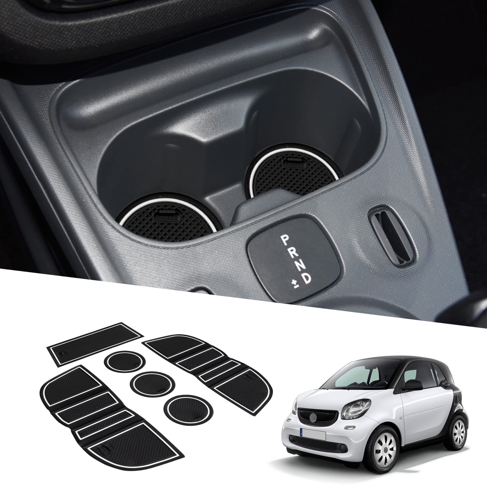 BIXUAN kompatibel mit Mercedes Benz Smart fortwo C453 2014-2019 EQ Fortwo 2019-2024 Antirutschmatten Mittelkonsole Armlehne Gummimatten Getränkehalter Matte rutschfeste Türnaht Matten Türschlitzmatte BIXUAN kompatibel mit Mercedes Benz Smart fortwo C453 2014-2019 EQ Fortwo 2019-2024 Antirutschmatten Mittelkonsole Armlehne Gummimatten Getränkehalter Matte rutschfeste Türnaht Matten Türschlitzmatte von BIXUAN