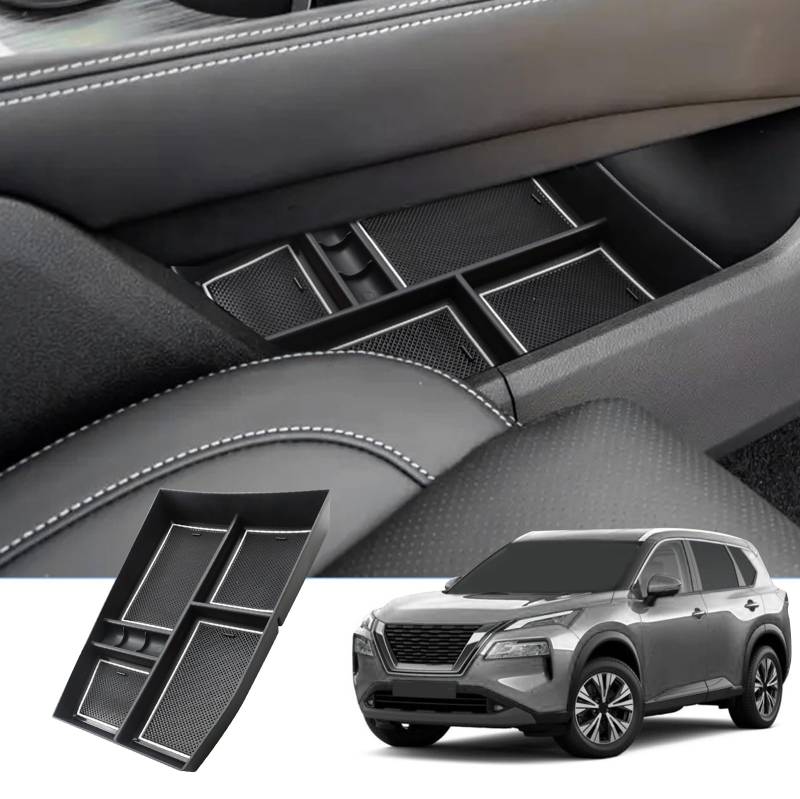 BIXUAN kompatibel mit Nissan X-Trail T33 2022-2023 Mittelkonsole Aufbewahrungsbox X-Trail T33 2022 Rutschfester Matte Ablagefach zubehör,Armlehne Organizer Tray Mittelarmlehne Handschuhfach von BIXUAN