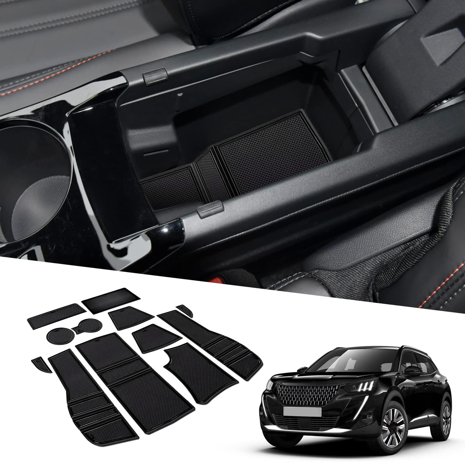 BIXUAN kompatibel mit Peugeot 2008 e-2008 P24 2020-2023 2024 2025 Antirutschmatten Mittelkonsole Armlehne Gummimatten,Getränkehalter Matte rutschfeste Türnaht Matten 12 Stück Türschlitzmatte Schwarz BIXUAN kompatibel mit Peugeot 2008 e-2008 P24 2020-2023 2024 2025 Antirutschmatten Mittelkonsole Armlehne Gummimatten,Getränkehalter Matte rutschfeste Türnaht Matten 12 Stück Türschlitzmatte Schwarz von BIXUAN