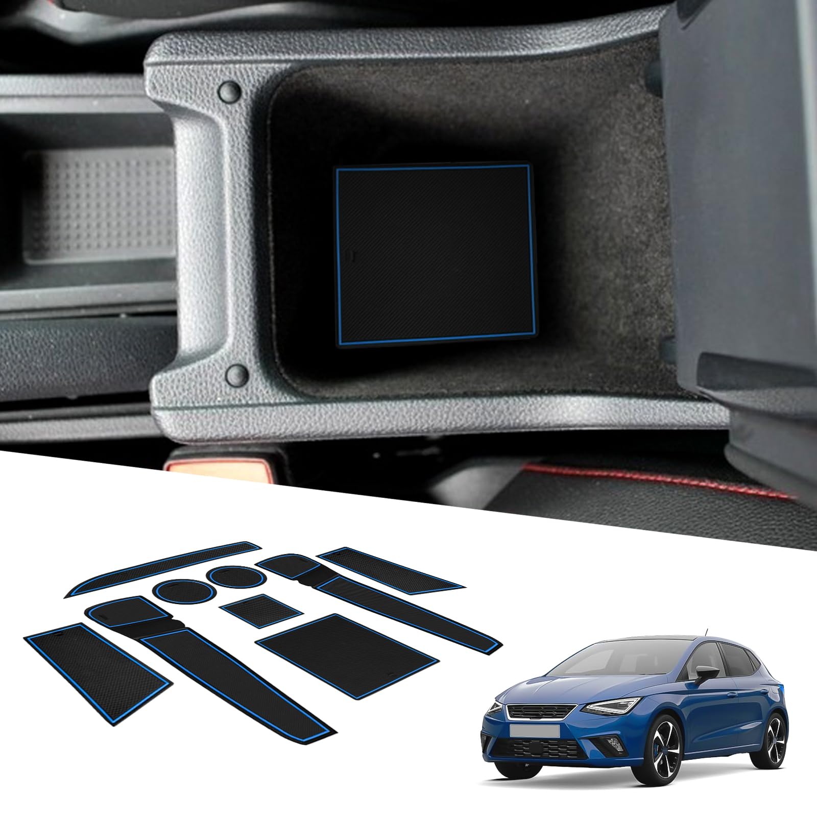 BIXUAN kompatibel mit SEAT Ibiza Typ 6F 2018-2024 Arona SUV 2017-2023 2024 Antirutschmatten Mittelkonsole Armlehne Gummimatten Getränkehalter Matte Bedienungslanze rutschfeste Türnaht Matten 9 Stück BIXUAN kompatibel mit SEAT Ibiza Typ 6F 2018-2024 Arona SUV 2017-2023 2024 Antirutschmatten Mittelkonsole Armlehne Gummimatten Getränkehalter Matte Bedienungslanze rutschfeste Türnaht Matten 9 Stück von BIXUAN