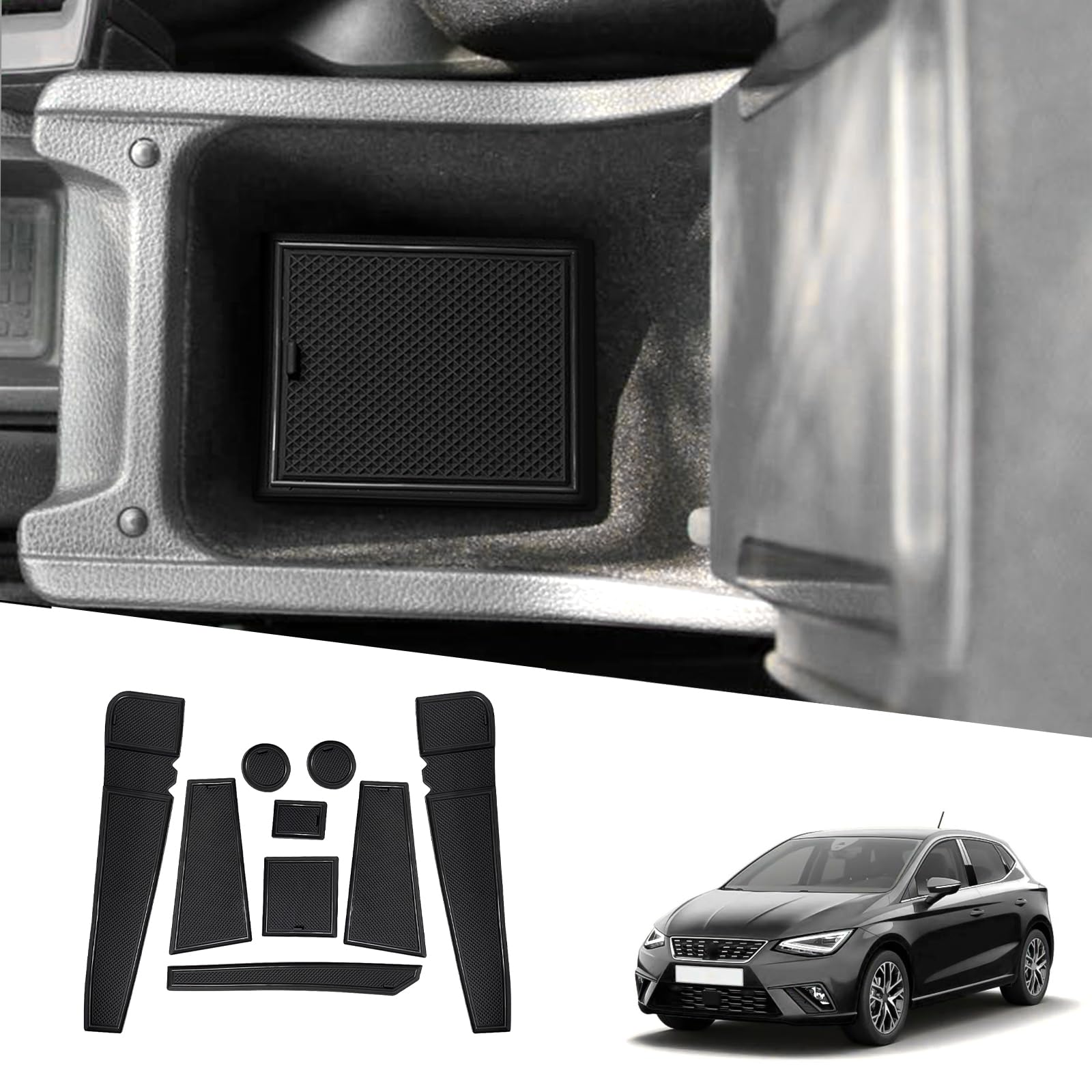 BIXUAN kompatibel mit SEAT Ibiza Typ 6F 2018-2024 Arona SUV 2017-2024 Antirutschmatten Mittelkonsole Armlehne Gummimatten Getränkehalter Matte Bedienungslanze rutschfeste Türnaht Matten 9 Stück BIXUAN kompatibel mit SEAT Ibiza Typ 6F 2018-2024 Arona SUV 2017-2024 Antirutschmatten Mittelkonsole Armlehne Gummimatten Getränkehalter Matte Bedienungslanze rutschfeste Türnaht Matten 9 Stück von BIXUAN