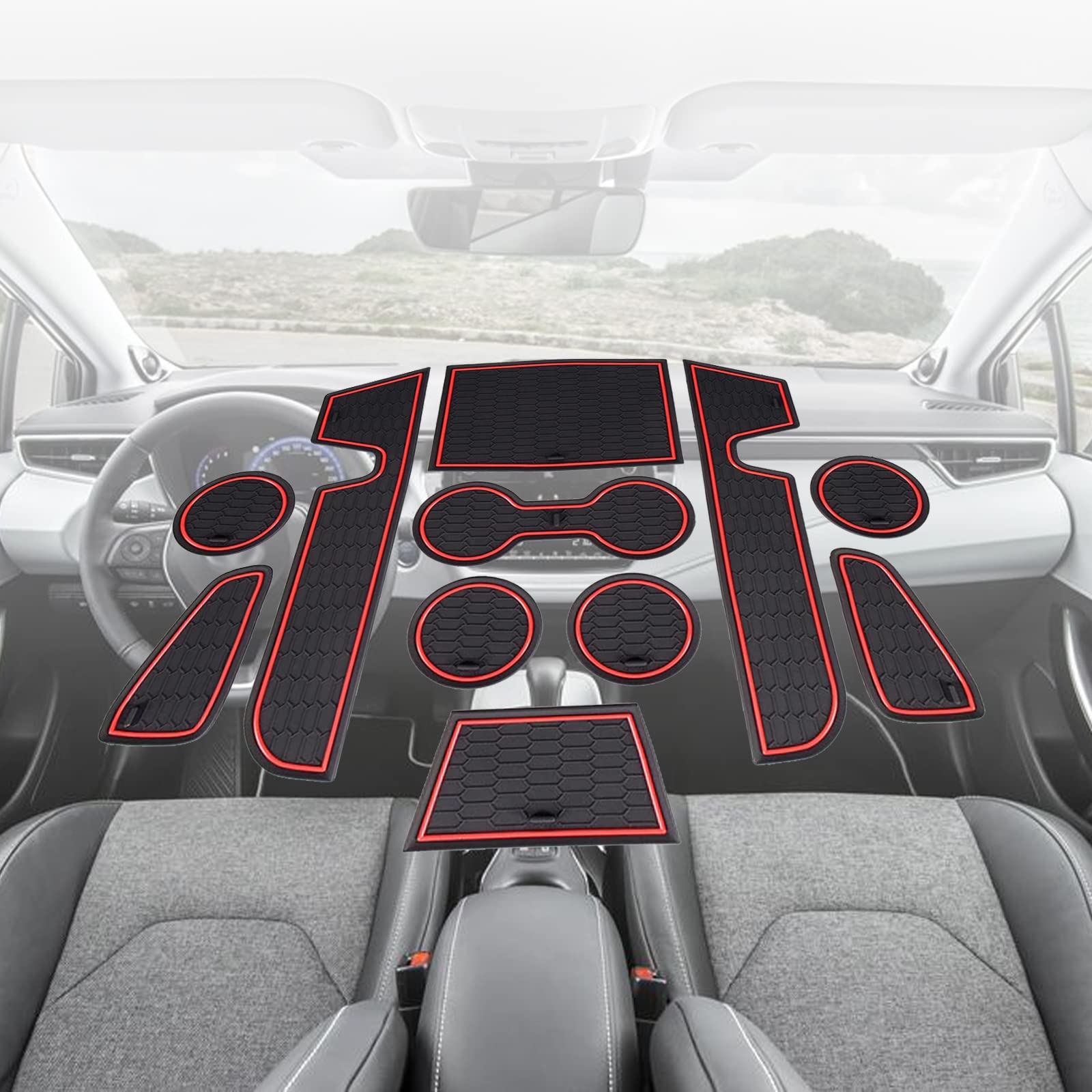 BIXUAN Corolla 2024 kompatibel mit Toyota Corolla E210 2019-2023 2024 2025 Mittelkonsole Türnut Anti Rutsch Matten Fußmatten für Handschuhfach, Getränkehalter Wasserbecher Aufbewahrungsbox Gummimatte BIXUAN Corolla 2024 kompatibel mit Toyota Corolla E210 2019-2023 2024 2025 Mittelkonsole Türnut Anti Rutsch Matten Fußmatten für Handschuhfach, Getränkehalter Wasserbecher Aufbewahrungsbox Gummimatte von BIXUAN