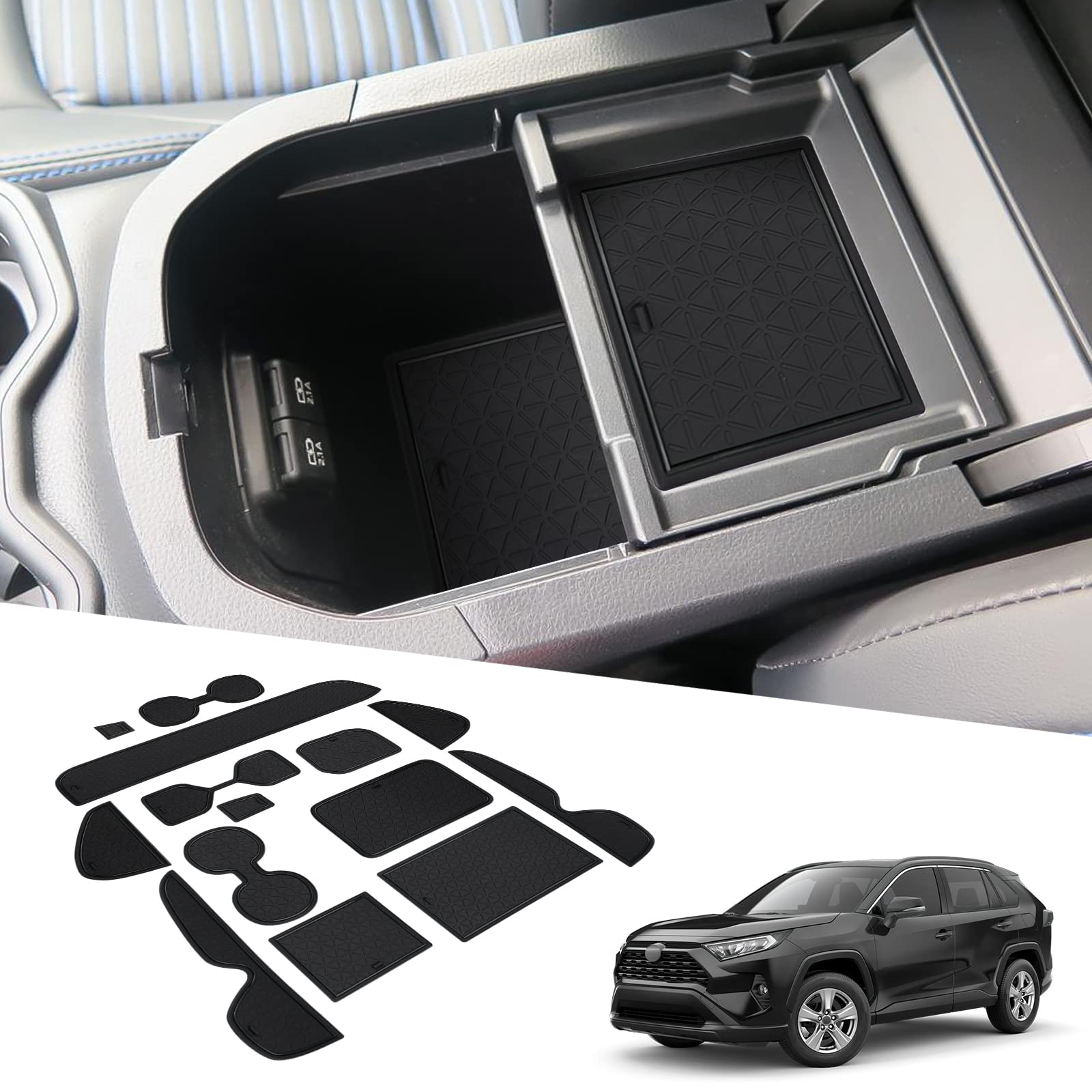 BIXUAN kompatibel mit Toyota RAV4 RAV5 Gen 50er Serie 2019-2023 2024 Antirutschmatten Mittelkonsole Armlehne Gummimatten Getränkehalter Matte rutschfeste Türnaht Matten Türschlitzmatte Schwarz BIXUAN kompatibel mit Toyota RAV4 RAV5 Gen 50er Serie 2019-2023 2024 Antirutschmatten Mittelkonsole Armlehne Gummimatten Getränkehalter Matte rutschfeste Türnaht Matten Türschlitzmatte Schwarz von BIXUAN
