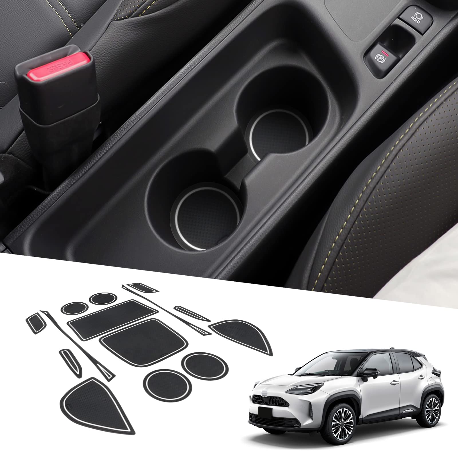 BIXUAN kompatibel mit Toyota Yaris Cross SUV 2021-2023 Antirutschmatten Mittelkonsole Armlehne Gummimatten,Getränkehalter Matte, rutschfeste Türnaht Matten 14 Stück Türschlitzmatte BIXUAN kompatibel mit Toyota Yaris Cross SUV 2021-2023 Antirutschmatten Mittelkonsole Armlehne Gummimatten,Getränkehalter Matte, rutschfeste Türnaht Matten 14 Stück Türschlitzmatte von BIXUAN