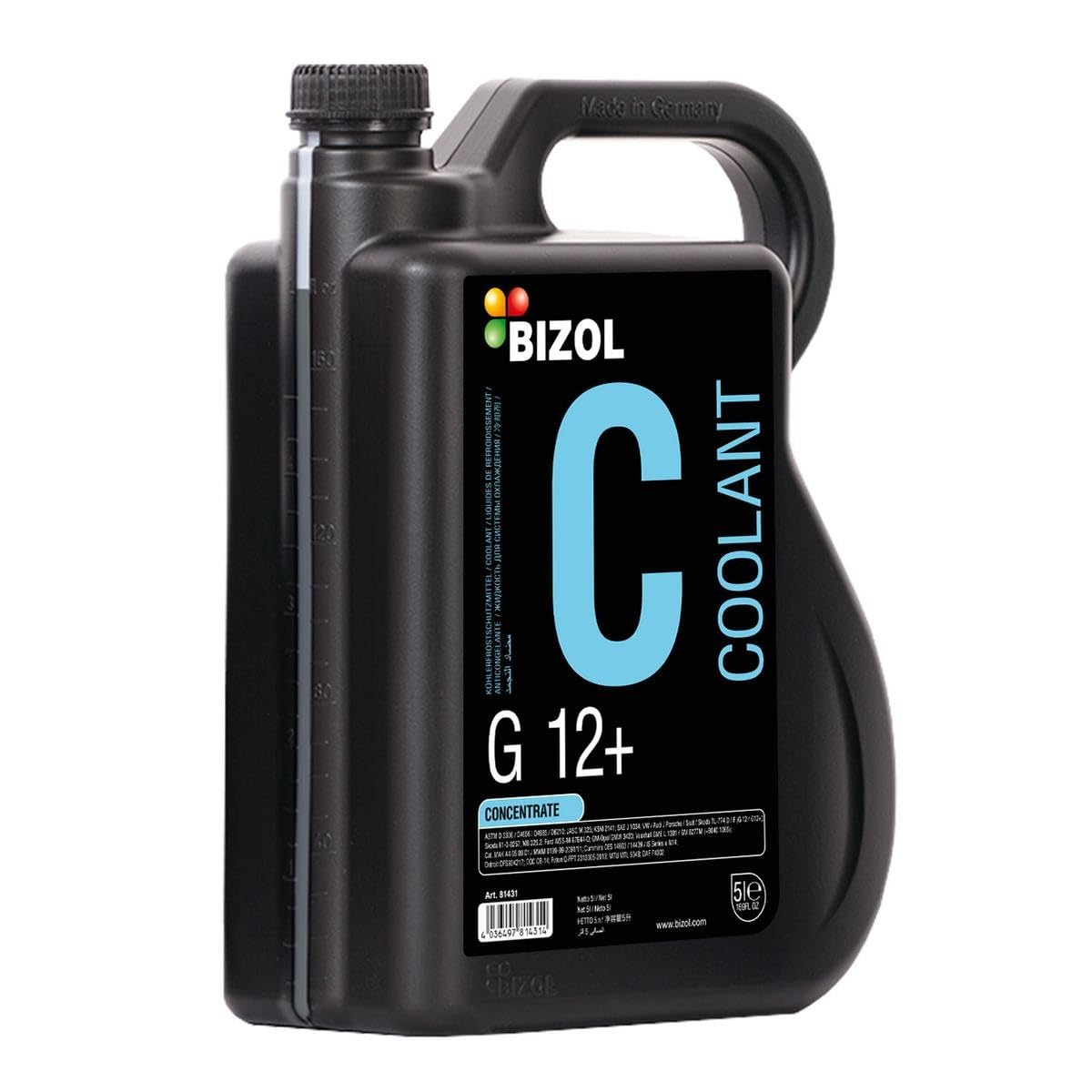 BIZOL Coolant G12+ Kühlmittel Kühlerfrostschutz Konzentrat 5L 81431 von BIZOL