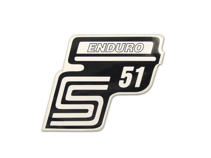 2X Aufkleber Schriftzug S51 Enduro weiß Seitendeckel v. BJ-Handel von FEZ