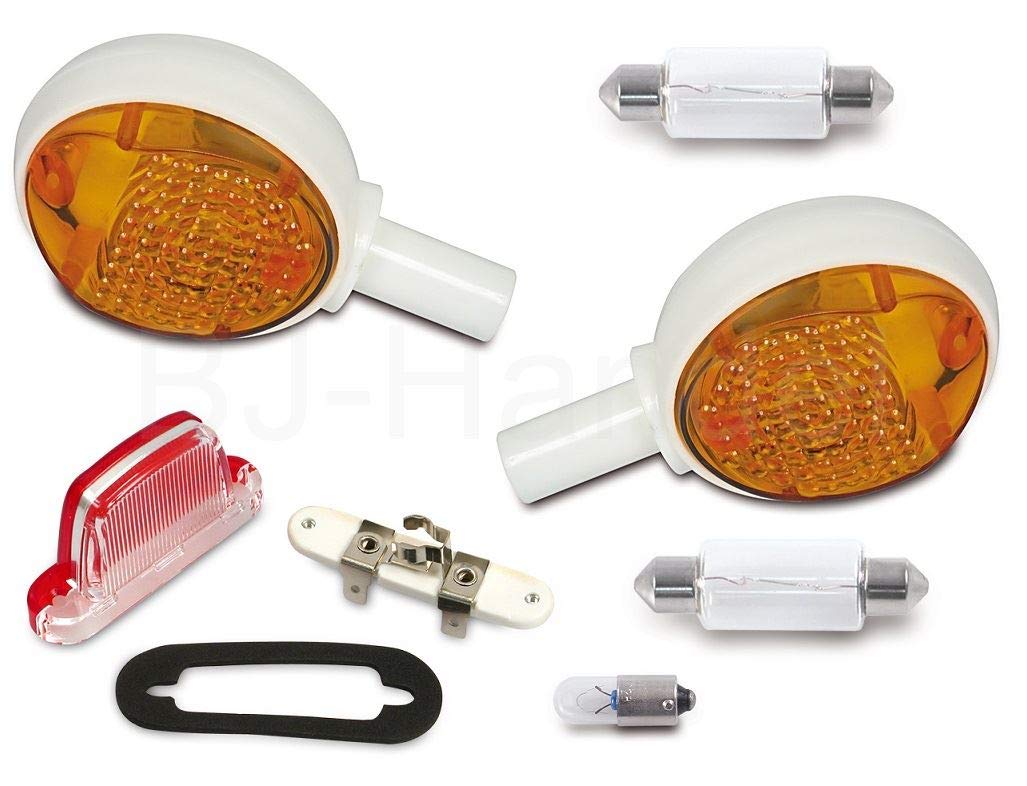 Blinker + Parklicht Set Weiß inkl. 6V Leuchtmittel für Simson KR51/1, KR51/2, SR4-2, SR4-2/1, SR4-3, SR4-4 von FEZ