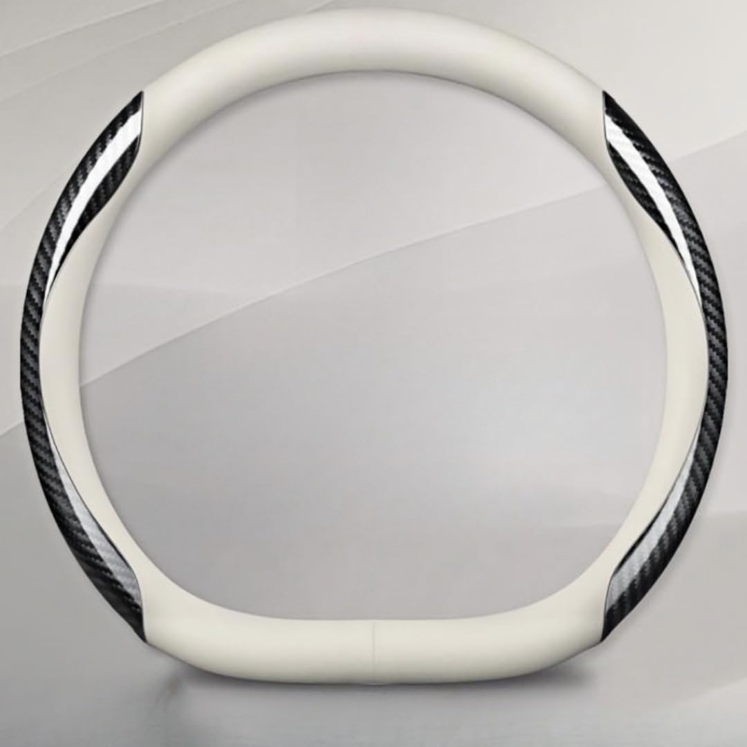 Auto-Lenkradabdeckung, 38,1 cm, Universell, Atmungsaktiv, rutschfest, Ultradünn, Für Lexus NX250, Lenkungsautoabdeckung, Dekoration, Richtungsabdeckungen, D-Shaped- G-White and Carbon Fiber von BJFDHUGVE