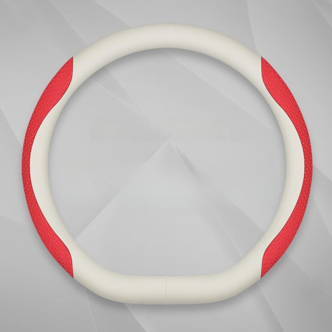 Auto-Lenkradabdeckung, 38,1 cm, Universell, Atmungsaktiv, rutschfest, Ultradünn, Für Lexus NX250, Lenkungsautoabdeckung, Dekoration, Richtungsabdeckungen, D-Shaped- J-White Red von BJFDHUGVE