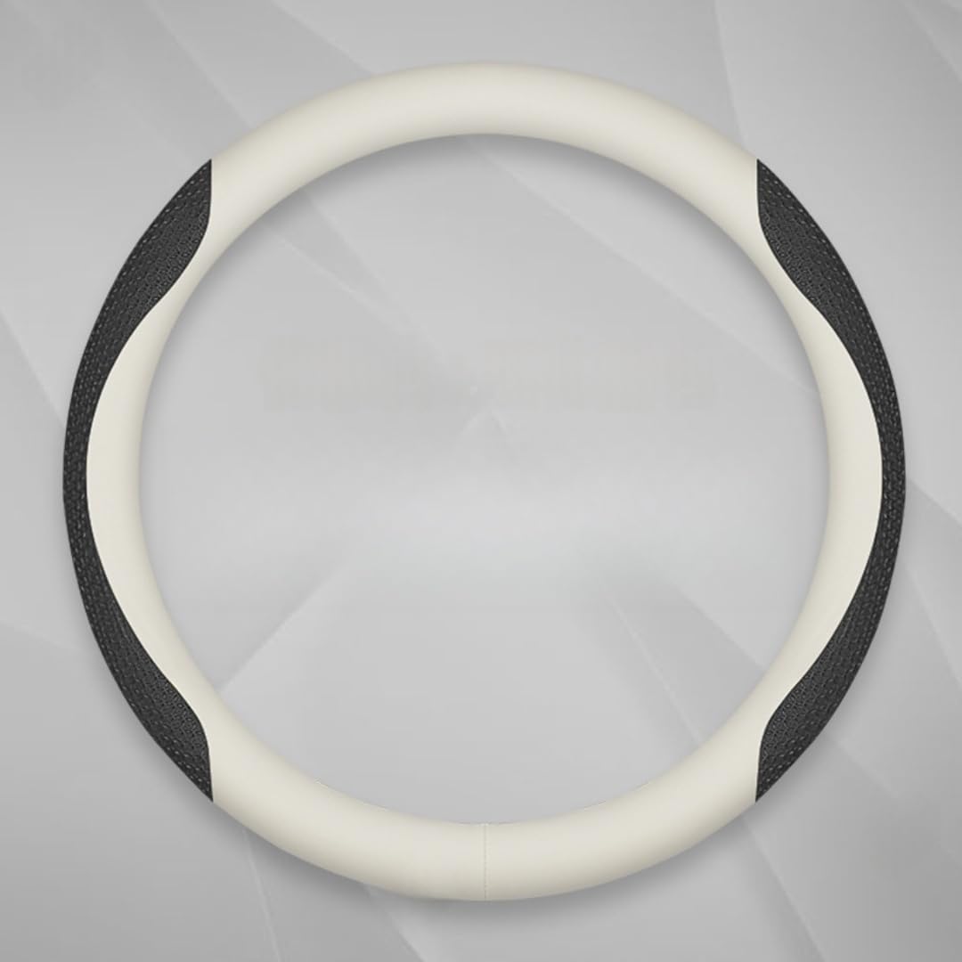 Auto-Lenkradabdeckung, 38,1 cm, Universell, Atmungsaktiv, rutschfest, Ultradünn, Für Lexus NX250, Lenkungsautoabdeckung, Dekoration, Richtungsabdeckungen,Round- H-White Black von BJFDHUGVE