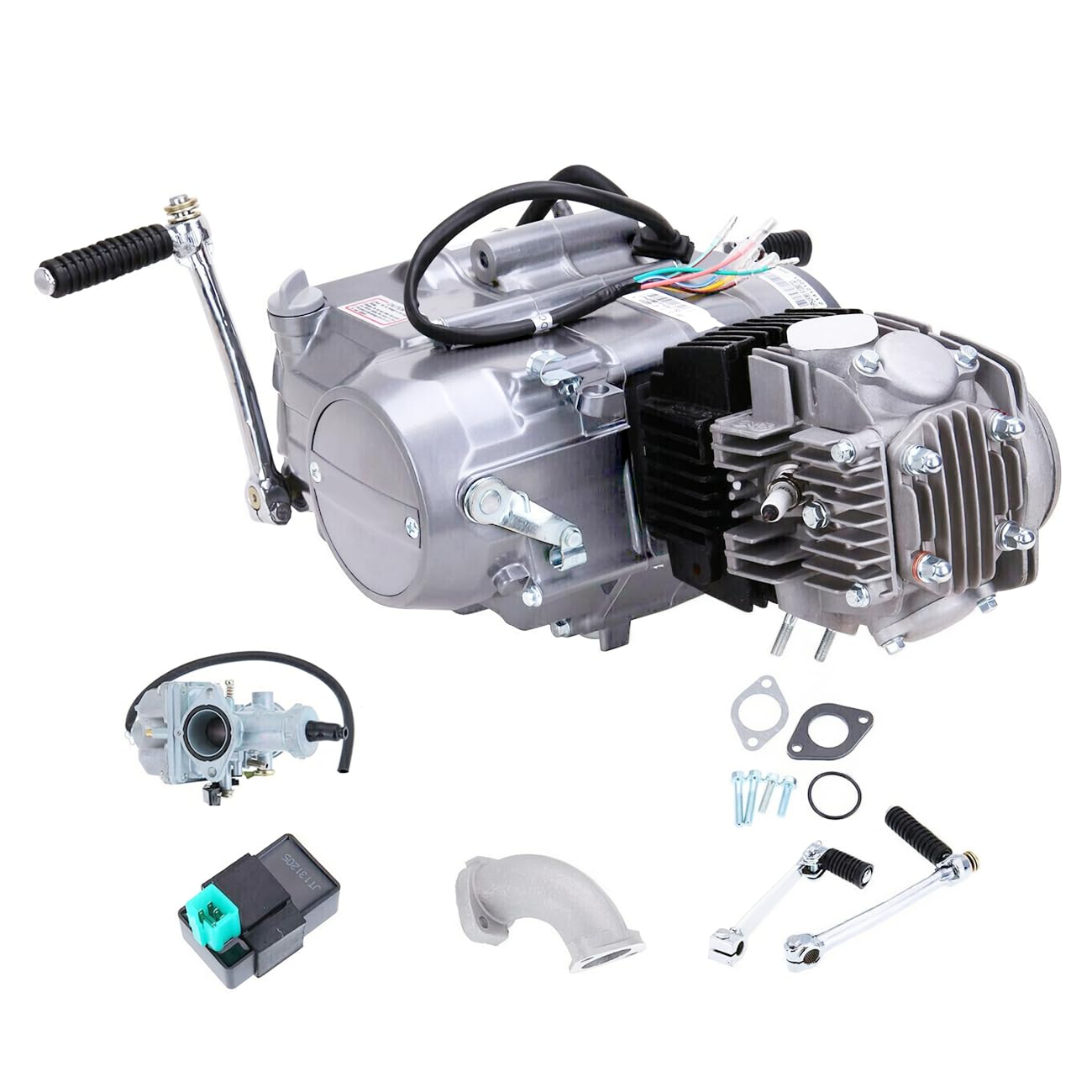 BJTDLLX 125ccm Motorrad Motor Pocket Bike Motor 4 Gang Dirt Bike Motor Pit Bike 125ccm 4-Takt Engine ATV Mini Quad Motorcycle Motor Kit für CRF50 Z50, CDI-Zündsystem von BJTDLLX