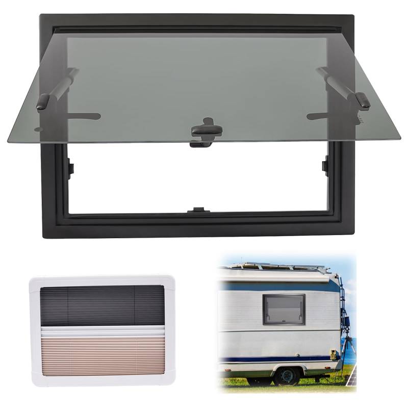 BJTDLLX Wohnmobilfenster Ausstellfenster 600x450 mm Wohnmobil Fenster Wohnwagen Fenster inkl. Verdunklung Seitenfenster Camper, Externes Push Fenster für RV, Wohnmobilfenster Camper Fenster von BJTDLLX
