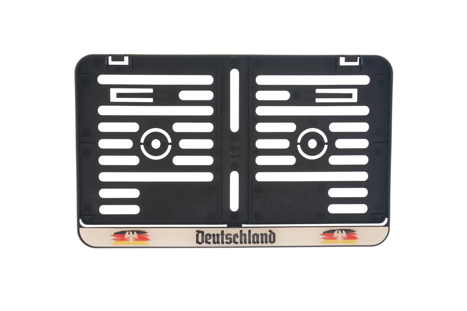 1x Kennzeichenhalter 240 x 130 mm (Mit 3D Gel Aufkleber mit Deutschland Flagge) Für Kennzeichen im Format 240 x 130 mm Passt für Roller Moped Traktor Anhänger Motorrad Hänger von BK-PowerTCS