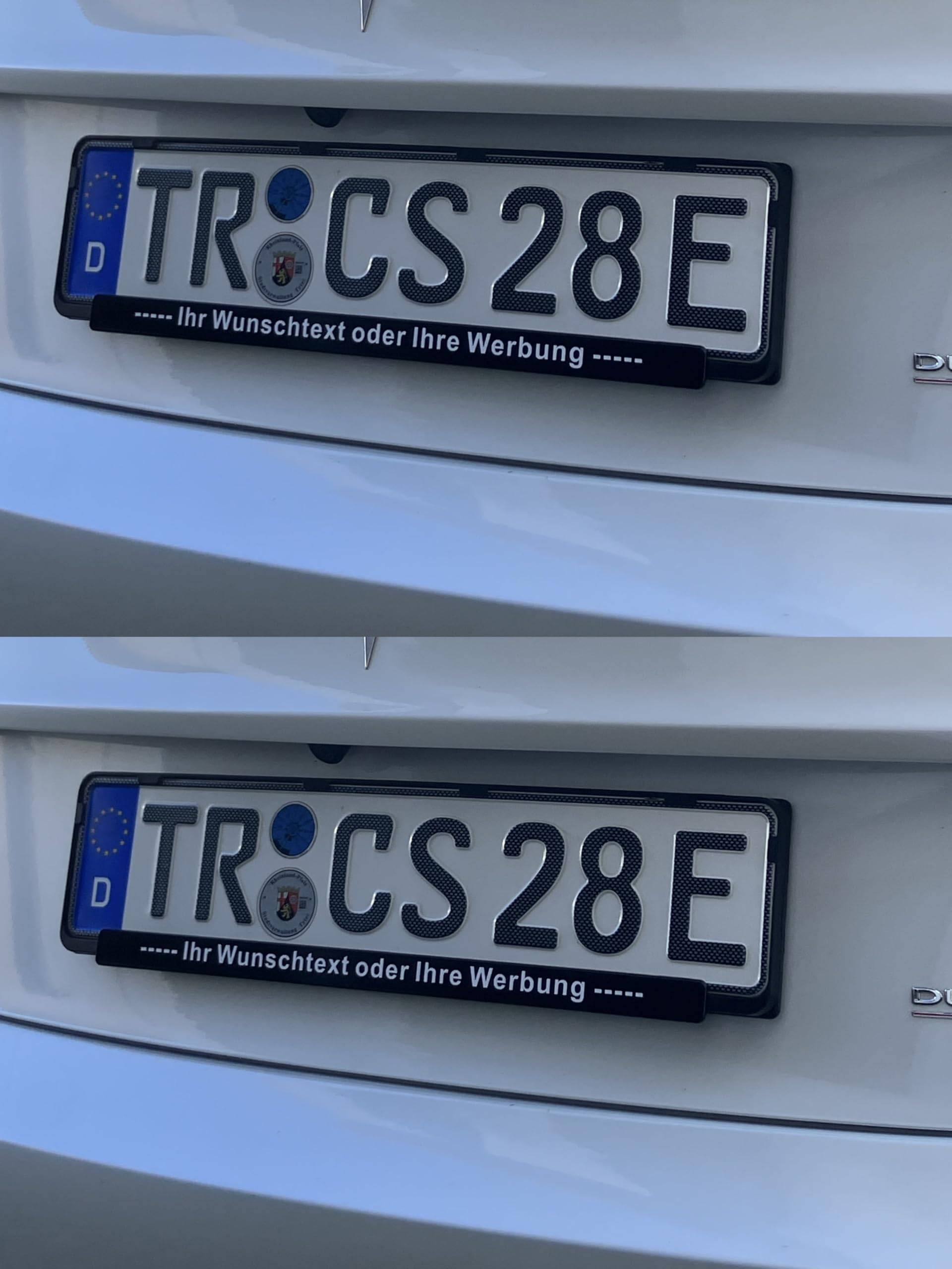 2X Wunschtext Name Aufkleber Für Kennzeichenhalter Passt Für Tesla Model 3 + Y von BK-PowerTCS