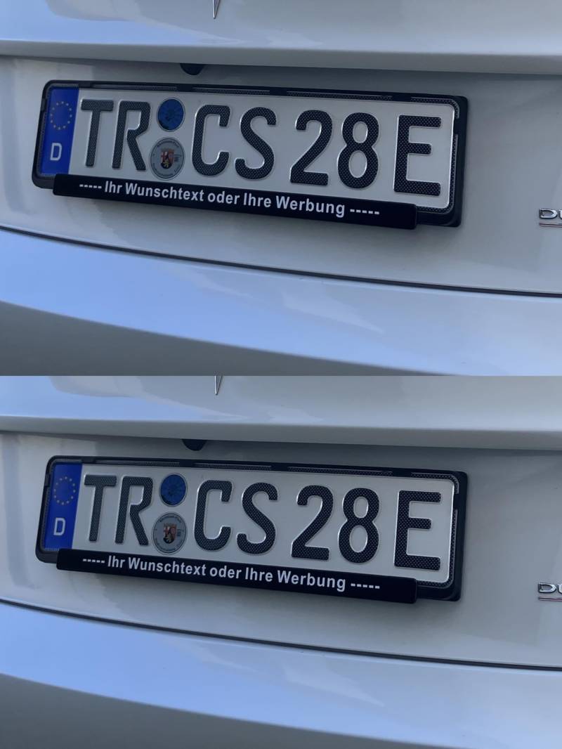 2X Wunschtext Name Aufkleber Für Kennzeichenhalter Passt Für Tesla Model 3 + Y von BK-PowerTCS