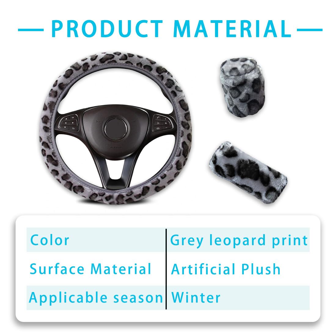 BKEPDY 3 Stück Graue Leopard Druck Plüsch Ringlose Elastische Lenkrad Abdeckung Handbremse Abdeckung Getriebe Abdeckung Stilvolle Auto Interieur Zubehör BKEPDY 3 Stück Graue Leopard Druck Plüsch Ringlose Elastische Lenkrad Abdeckung Handbremse Abdeckung Getriebe Abdeckung Stilvolle Auto Interieur Zubehör von BKEPDY