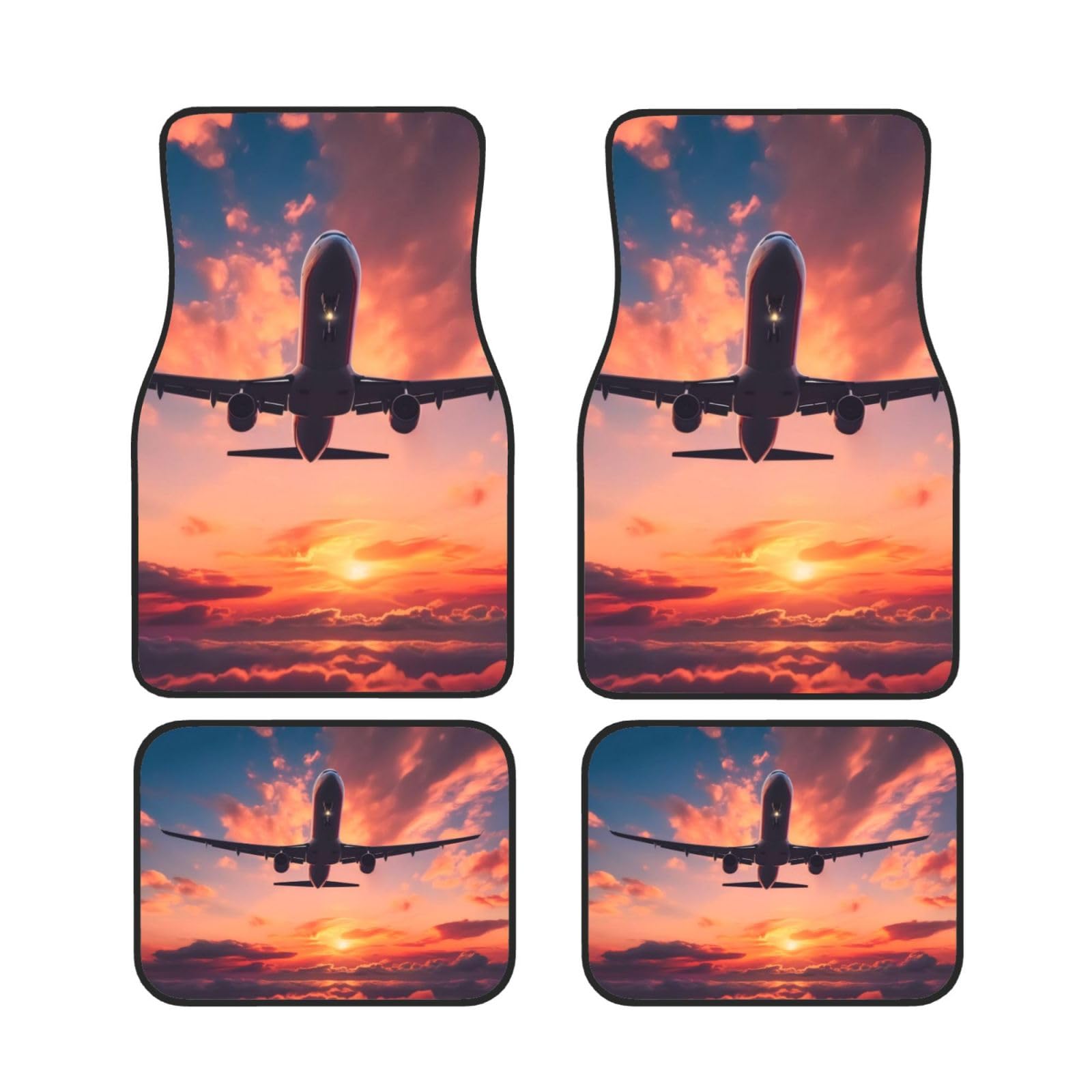 Airplane Sunset Universal Auto Fußmatten Auto Fußmatten Set von 4 Stück Automotive Front Rear Floor Mats Anti-Rutsch-Neopren Auto Fußmatten für SUVs, Limousinen, Van, LKW Airplane Sunset Universal Auto Fußmatten Auto Fußmatten Set von 4 Stück Automotive Front Rear Floor Mats Anti-Rutsch-Neopren Auto Fußmatten für SUVs, Limousinen, Van, LKW von BKTRAVERPT