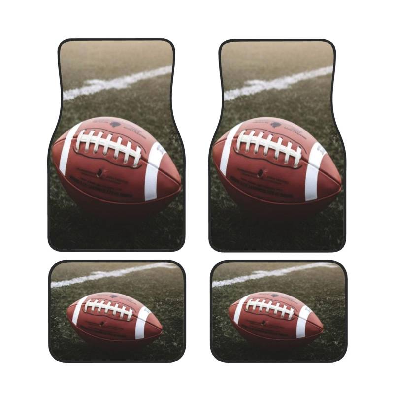 American Football Universal Auto Fußmatten Auto Fußmatten Set von 4 Stück Automotive Front Rear Floor Fußmatten Anti-Rutsch-Neopren Auto Fußmatten für SUVs, Limousinen, Van, LKW von BKTRAVERPT