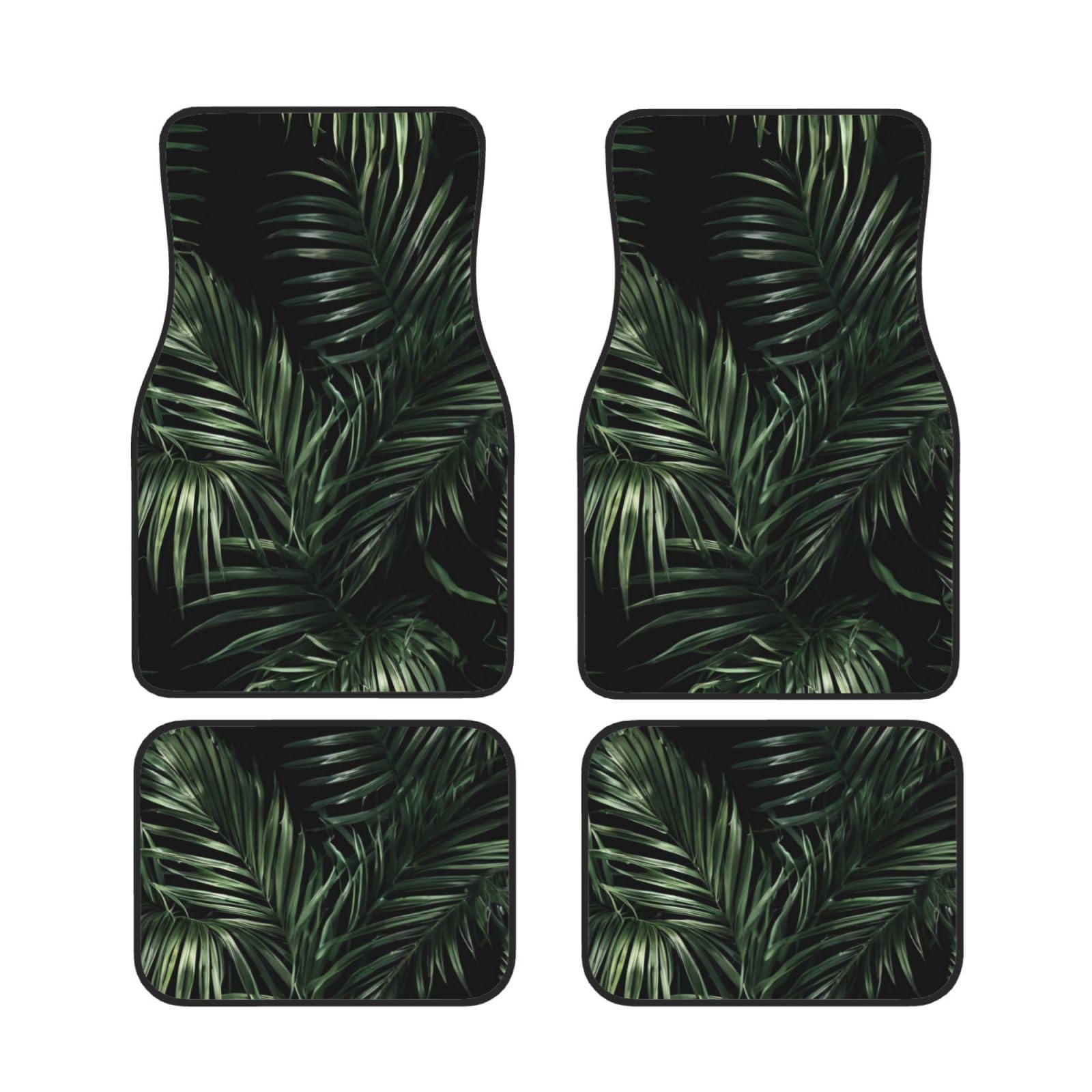 Banana Leaf Green Universal Auto Fußmatten Auto Fußmatten Set von 4 Stück Automotive Front Rear Floor Mats Anti-Rutsch-Neopren Auto Fußmatten für SUVs, Limousinen, Van, LKW von BKTRAVERPT