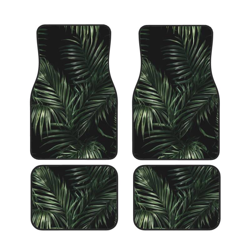 Banana Leaf Green Universal Auto Fußmatten Auto Fußmatten Set von 4 Stück Automotive Front Rear Floor Mats Anti-Rutsch-Neopren Auto Fußmatten für SUVs, Limousinen, Van, LKW von BKTRAVERPT