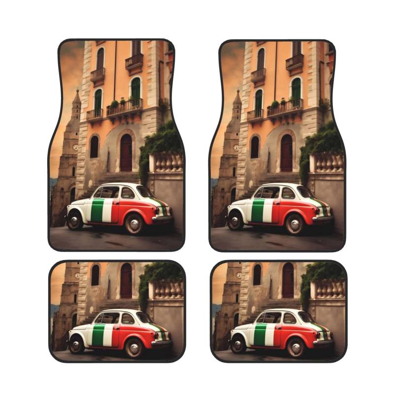 Beautiful Italy Universal Auto Fußmatten Auto Fußmatten Set von 4 Stück Automotive vorne hinten Fußmatten Anti-Rutsch-Neopren Auto Fußmatten für SUV, Limousine, Van, LKW von BKTRAVERPT
