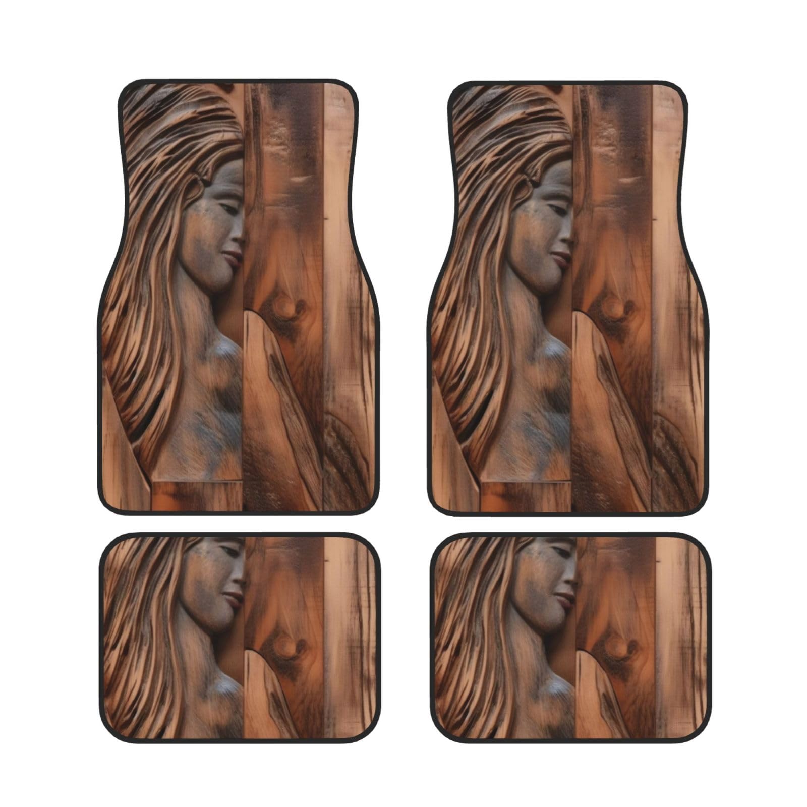 Braun Holz Universal Auto Fußmatten Auto Fußmatten Set von 4 Stück Automotive Front Rear Floor Fußmatten Anti-Rutsch-Neopren Auto Fußmatten für SUVs, Limousinen, Van, LKW Braun Holz Universal Auto Fußmatten Auto Fußmatten Set von 4 Stück Automotive Front Rear Floor Fußmatten Anti-Rutsch-Neopren Auto Fußmatten für SUVs, Limousinen, Van, LKW von BKTRAVERPT