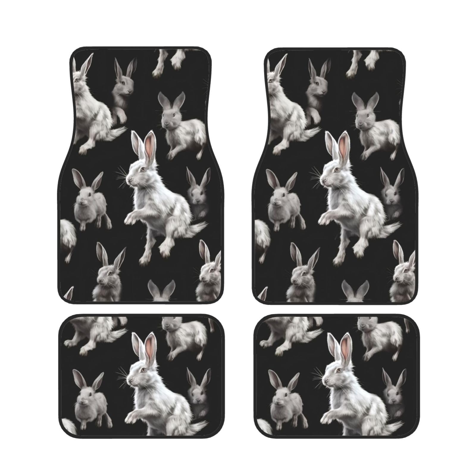 Bunny Rabbit Universal Auto Fußmatten Auto Fußmatten Set von 4 Stück Automotive Vorne Hinten Fußmatten Anti-Rutsch-Neopren Auto Fußmatten für SUVs, Limousinen, Van, LKW Bunny Rabbit Universal Auto Fußmatten Auto Fußmatten Set von 4 Stück Automotive Vorne Hinten Fußmatten Anti-Rutsch-Neopren Auto Fußmatten für SUVs, Limousinen, Van, LKW von BKTRAVERPT