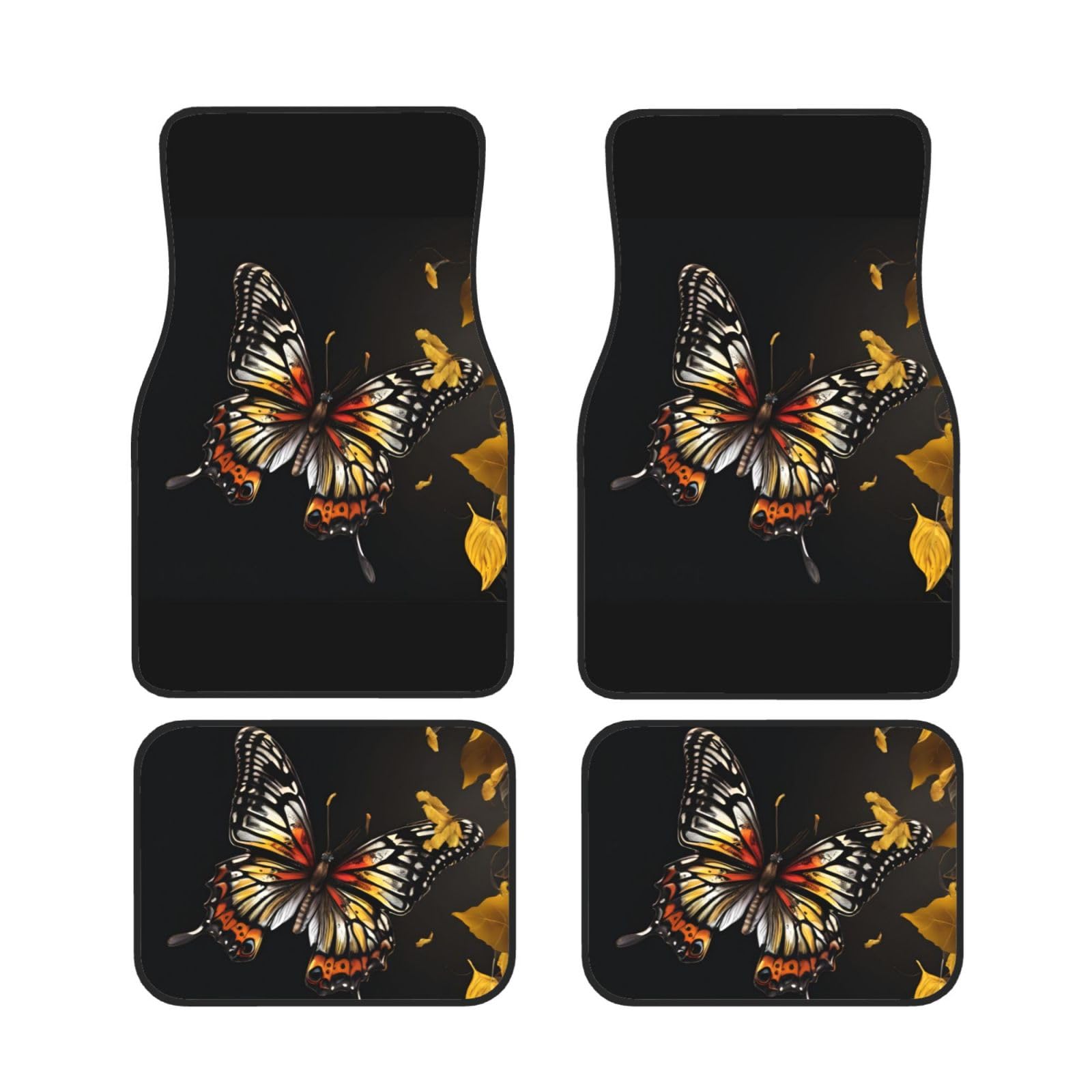 Butterfly Universal Auto Fußmatten Auto Fußmatten Set von 4 Stück Automotive Vorne Hinten Fußmatten Anti-Rutsch-Neopren Auto Fußmatten für SUVs Limousine Van LKW Butterfly Universal Auto Fußmatten Auto Fußmatten Set von 4 Stück Automotive Vorne Hinten Fußmatten Anti-Rutsch-Neopren Auto Fußmatten für SUVs Limousine Van LKW von BKTRAVERPT