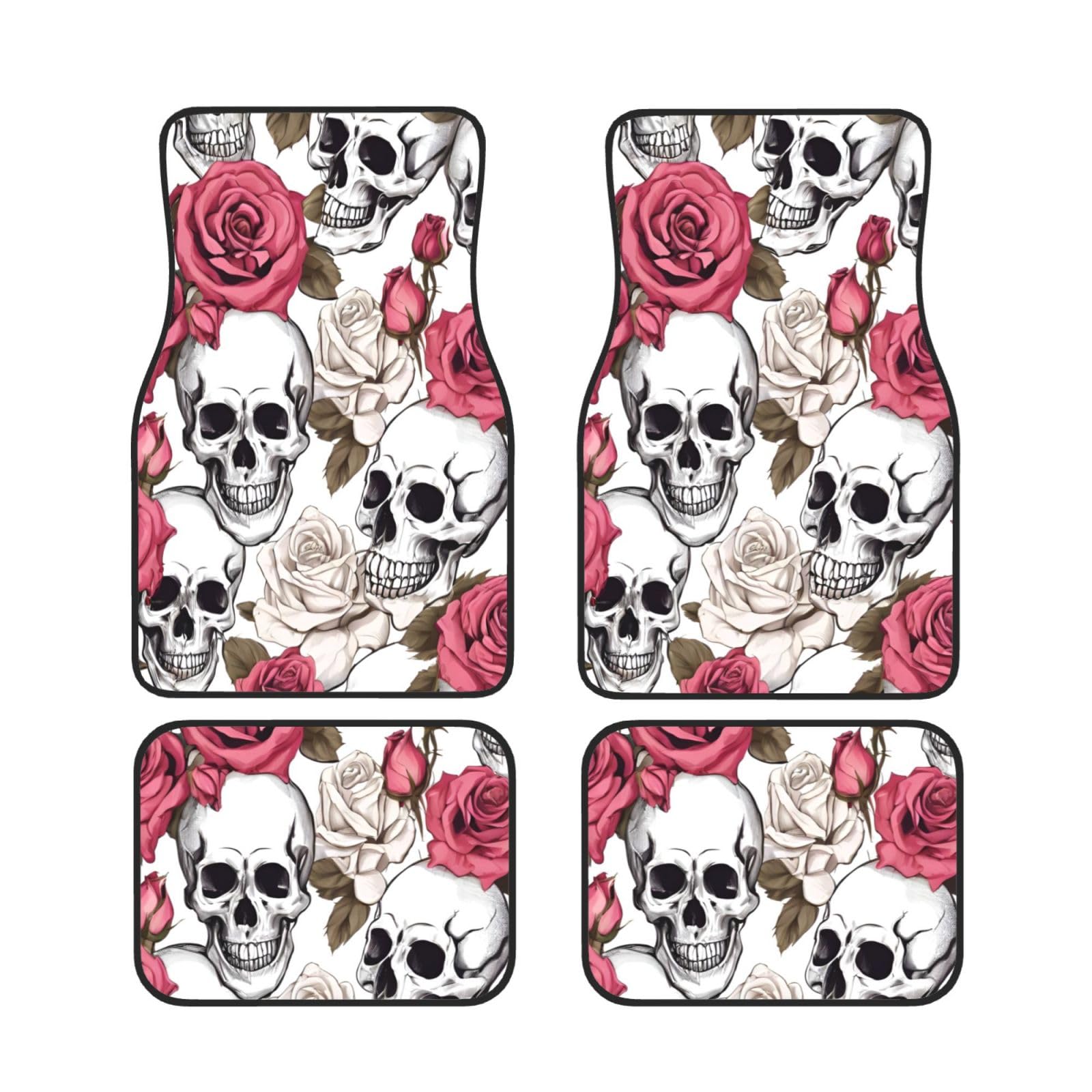 Color Skulls Universal Auto Fußmatten Set mit 4 Stück, Automobil vorne hinten Fußmatten, rutschfeste Neopren-Auto-Fußmatten für SUVs, Limousinen, Van, LKW Color Skulls Universal Auto Fußmatten Set mit 4 Stück, Automobil vorne hinten Fußmatten, rutschfeste Neopren-Auto-Fußmatten für SUVs, Limousinen, Van, LKW von BKTRAVERPT