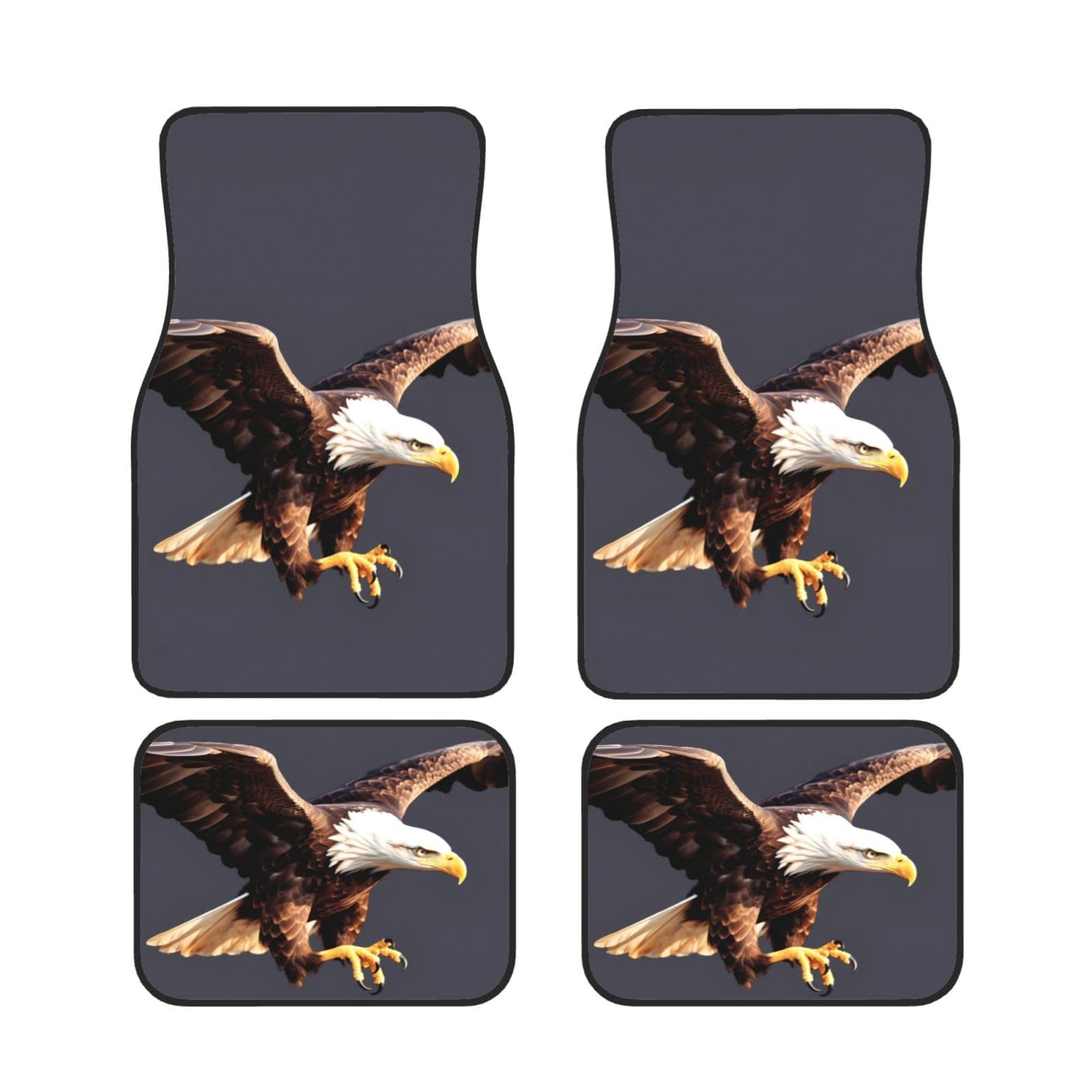 Eagle Universal Auto Fußmatten Auto Fußmatten Set von 4 Stück Automotive Vorne Hinten Fußmatten Anti-Rutsch-Neopren Auto Fußmatten für SUVs, Limousinen, Van, LKW von BKTRAVERPT
